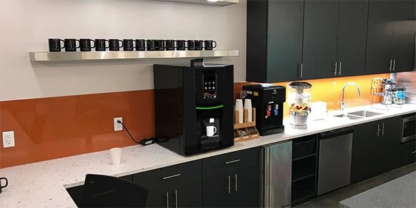 125 coffee machine in an office breakroom